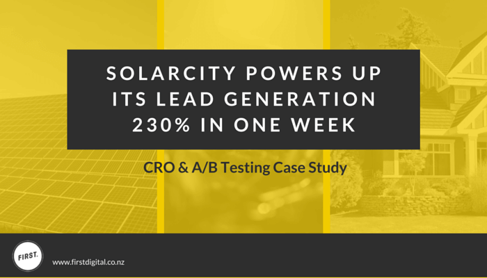 Solarcity CRO and AB testing case study 